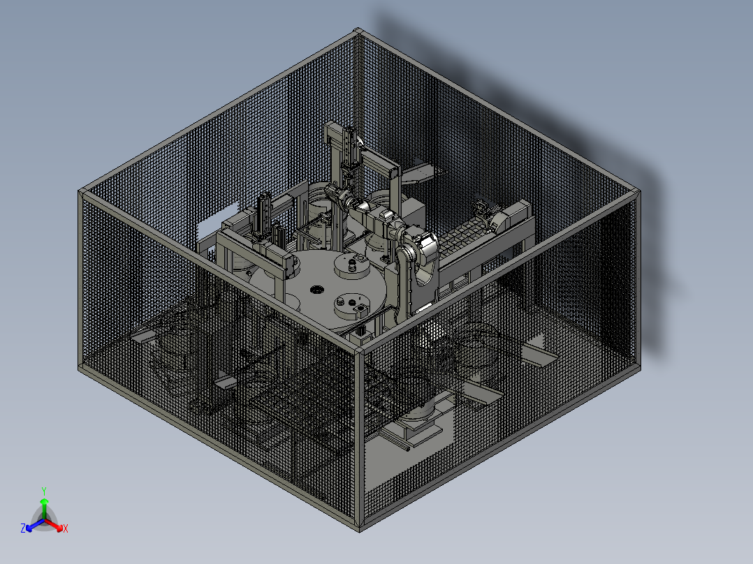 full-assembly-machine-with-6-axis-robot STP正等轴测图