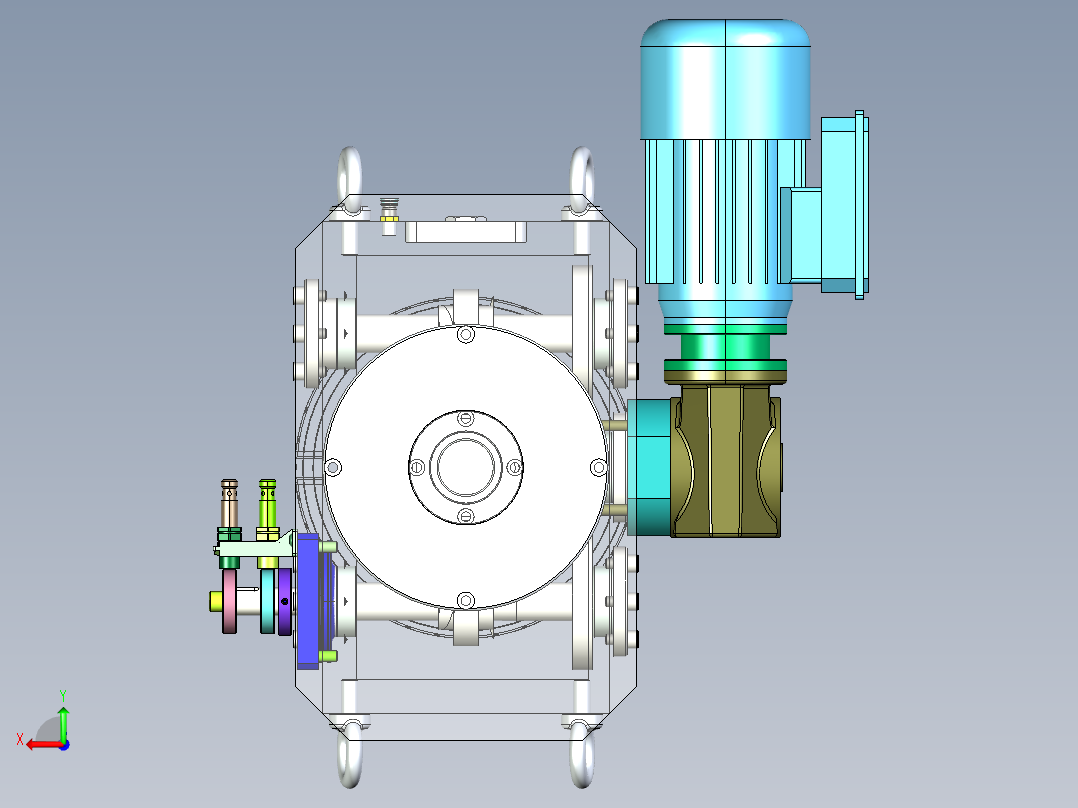 6双弧面分度凸轮机构数控回转台设计后视图