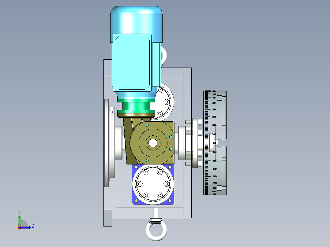 6双弧面分度凸轮机构数控回转台设计左视图