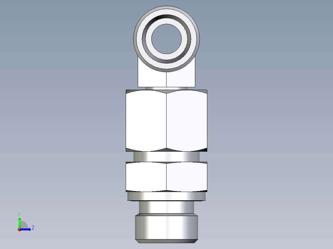 卡套式工业通用硬管接头EO_Assembled_adjustable_standpipe_branch_tee_EVT14SROMD71左视图