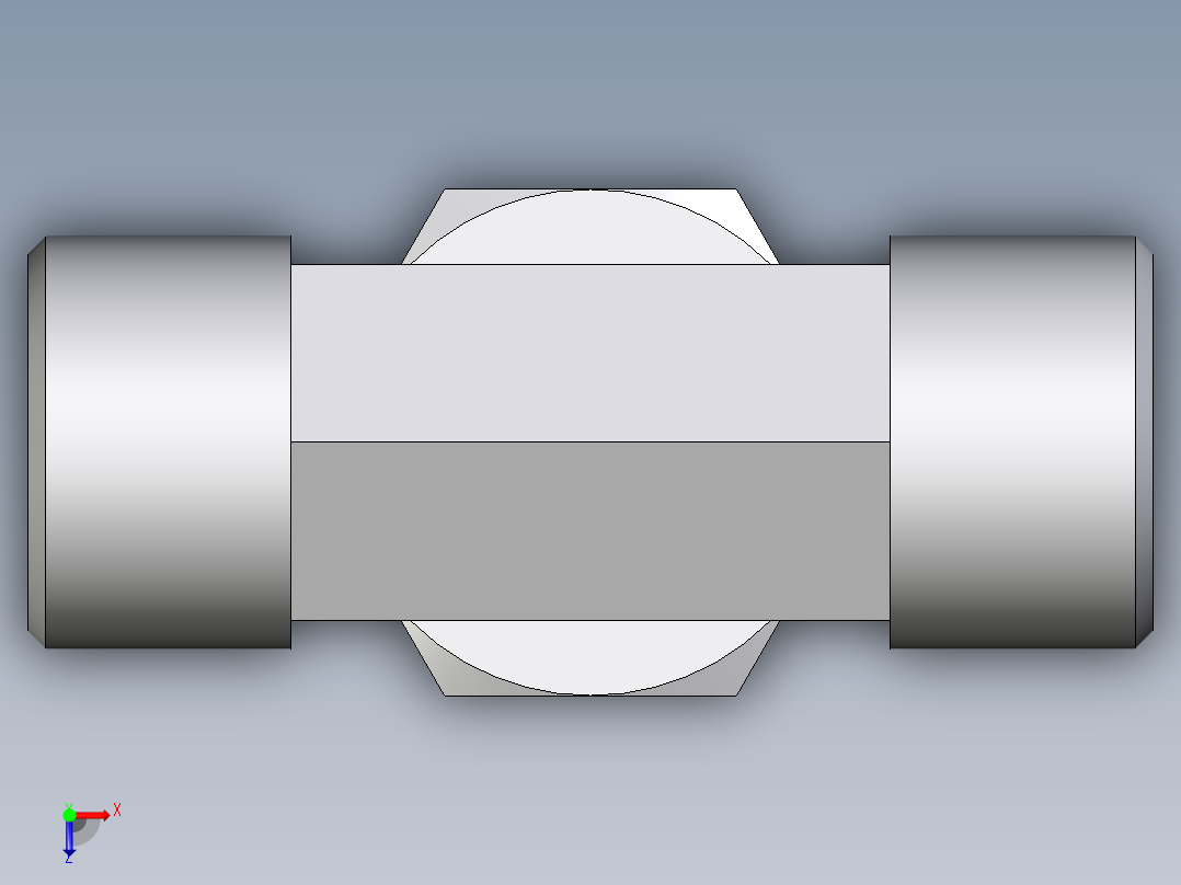 卡套式工业通用硬管接头EO_Assembled_adjustable_standpipe_branch_tee_EVT14SROMD71俯视图