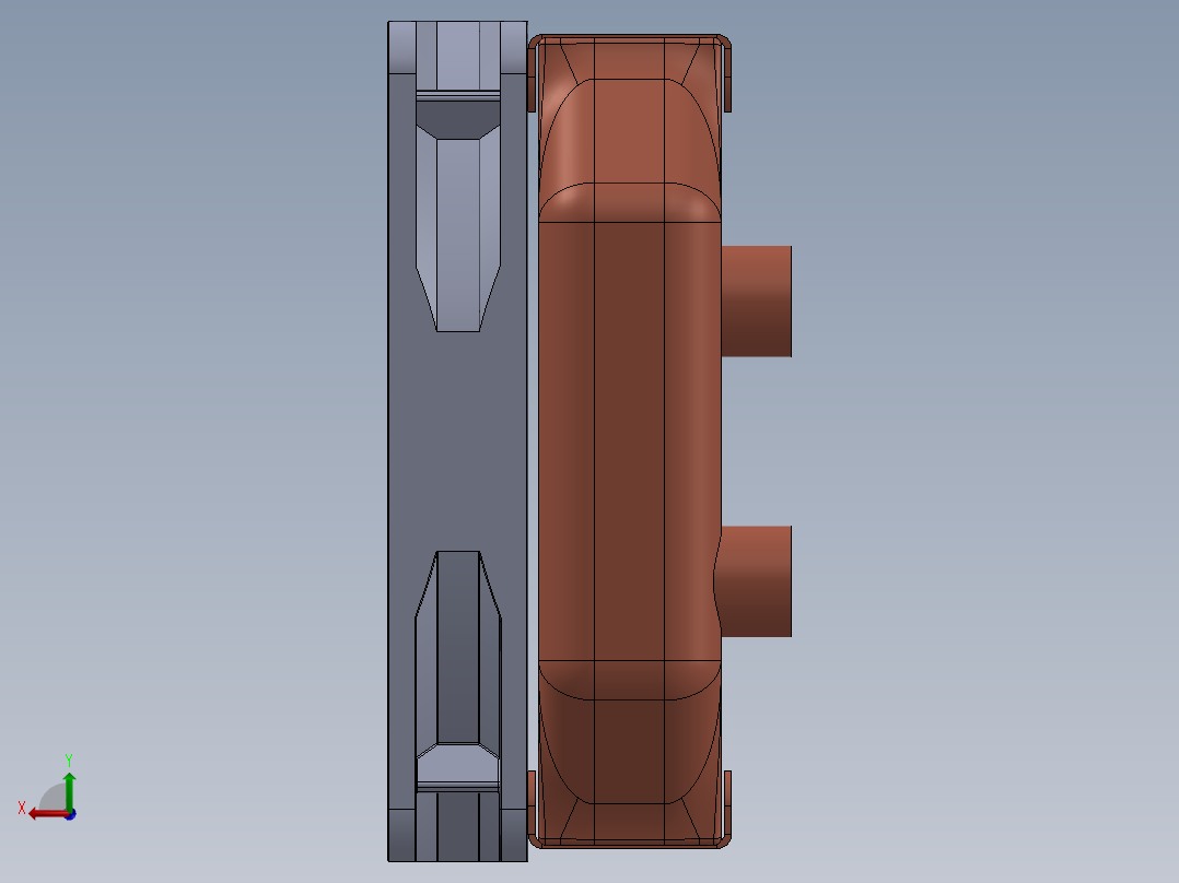 蜂窝状散热器PC水冷却器后视图