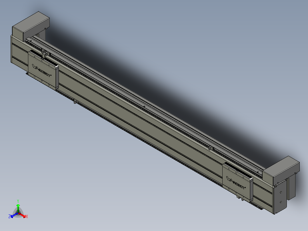 威洛博双电机滑台-VBC14S2-L50-S950-BD-P40-C6正等轴测图