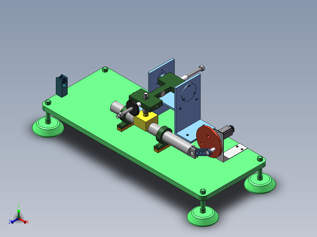 往复式摩擦试验机结构三维正等轴测图