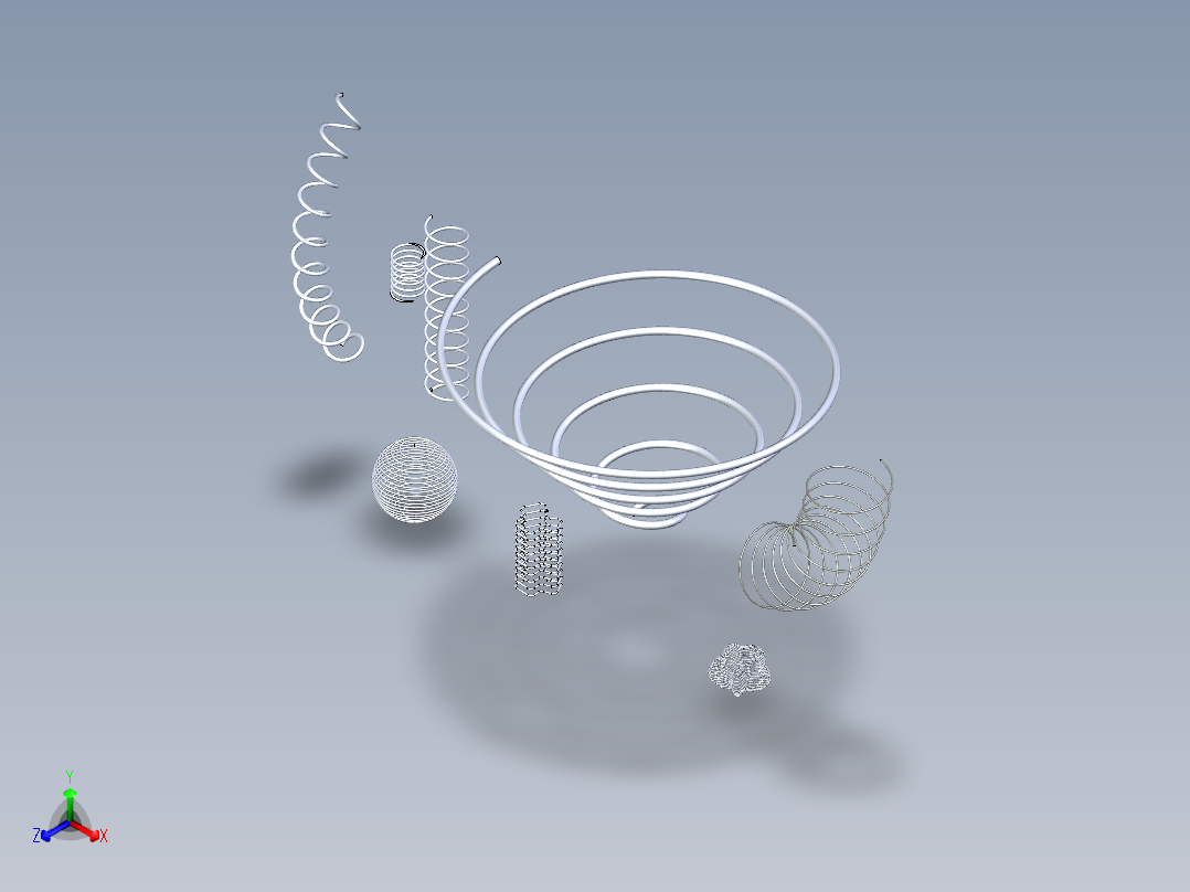 各种弹簧合集三维模型正等轴测图