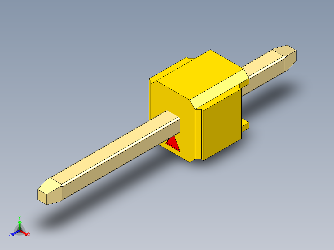 彩色公头100mil（2.54mm）系列-DS1021_yellow_1x01p_100mil_Type1_rev1.0正等轴测图