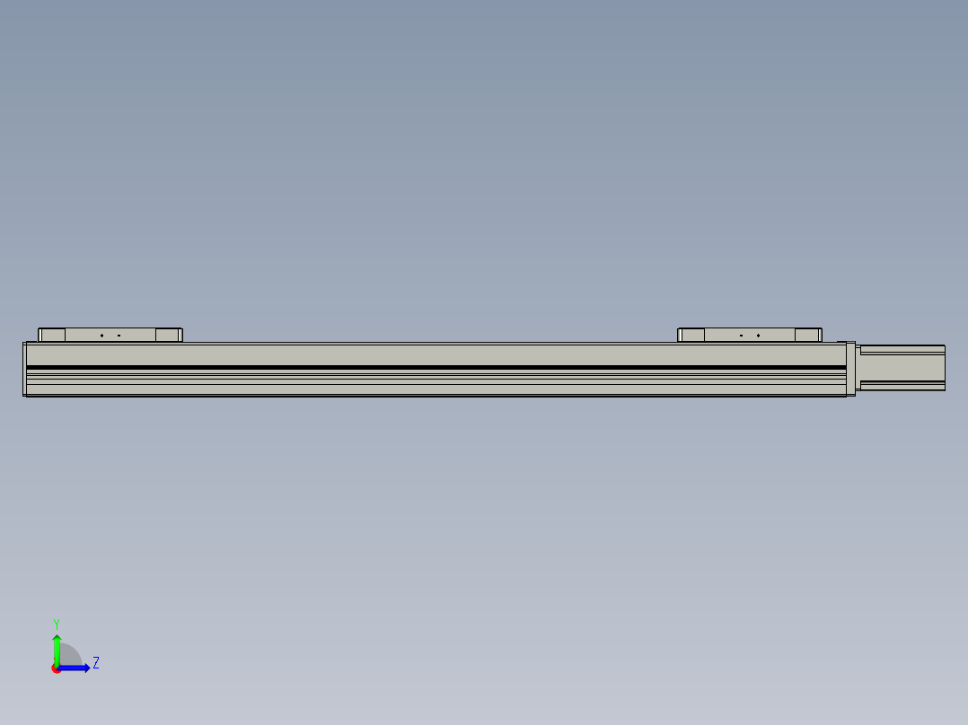 直线模组LHC14-S800-M设计图纸左视图