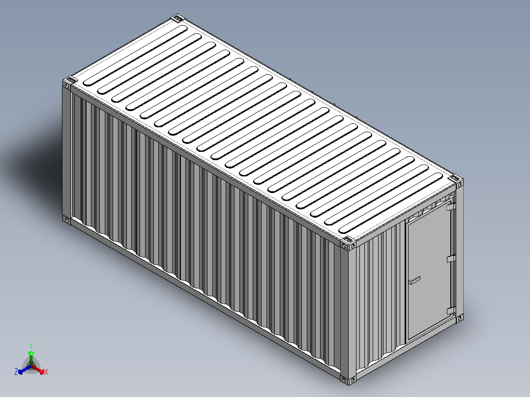 20英尺集装箱正等轴测图