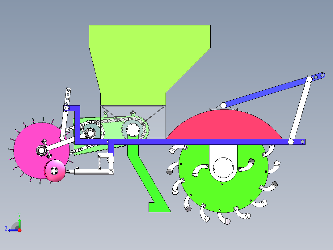 W011-果园开沟施肥机的设计【三维SW+9张CAD图纸+说明】右视图