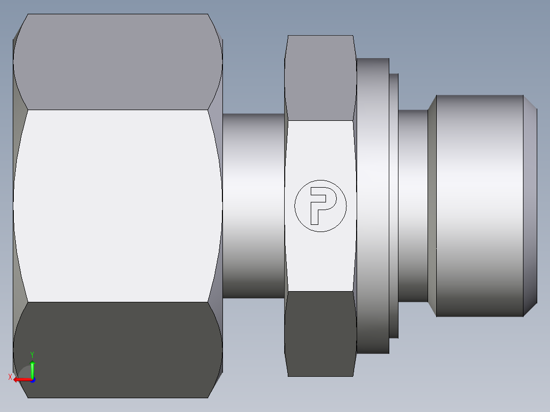 卡套式工业通用硬管接头EO_Standpipe_connector_EVGE15LMEDCF后视图