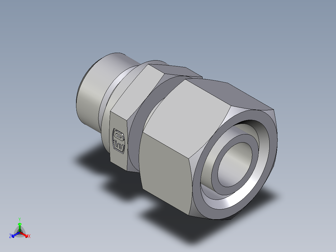 卡套式工业通用硬管接头EO_Standpipe_connector_EVGE15LMEDCF正等轴测图