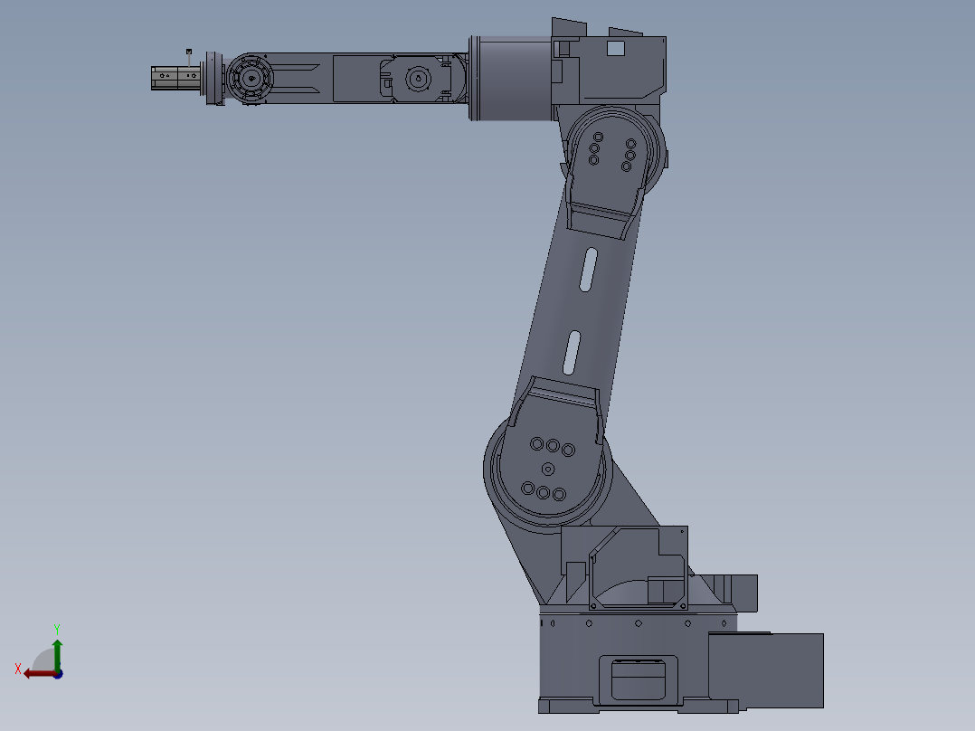 六轴机械臂3d图纸 SW全参数设计绘图+装配图cad 六轴机器人3d模型后视图