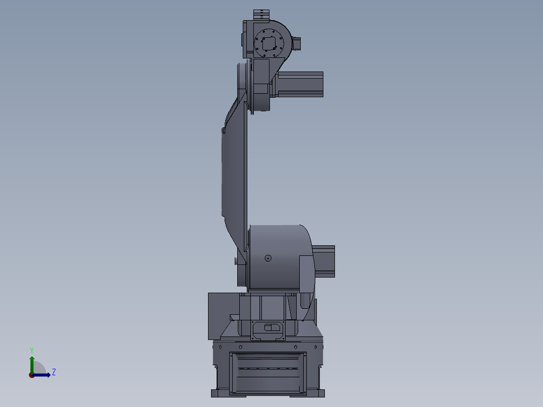 六轴机械臂3d图纸 SW全参数设计绘图+装配图cad 六轴机器人3d模型左视图
