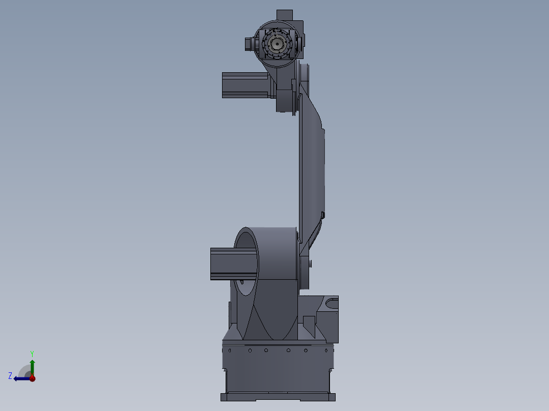 六轴机械臂3d图纸 SW全参数设计绘图+装配图cad 六轴机器人3d模型右视图