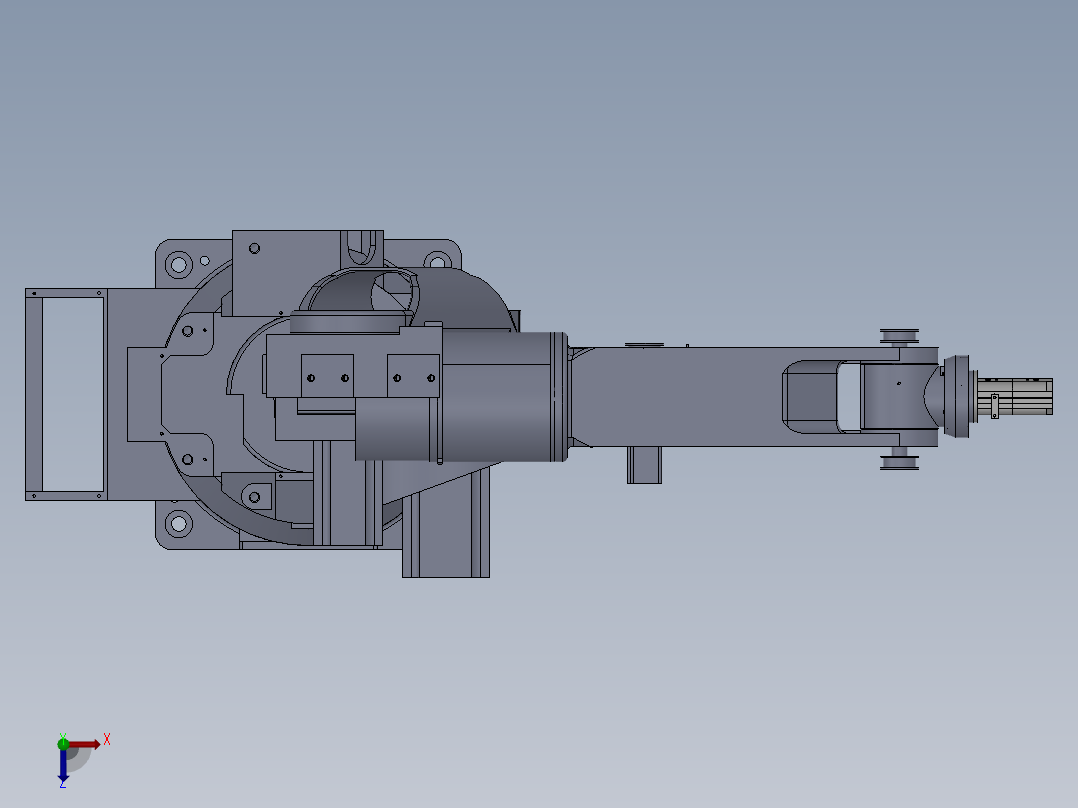 六轴机械臂3d图纸 SW全参数设计绘图+装配图cad 六轴机器人3d模型俯视图