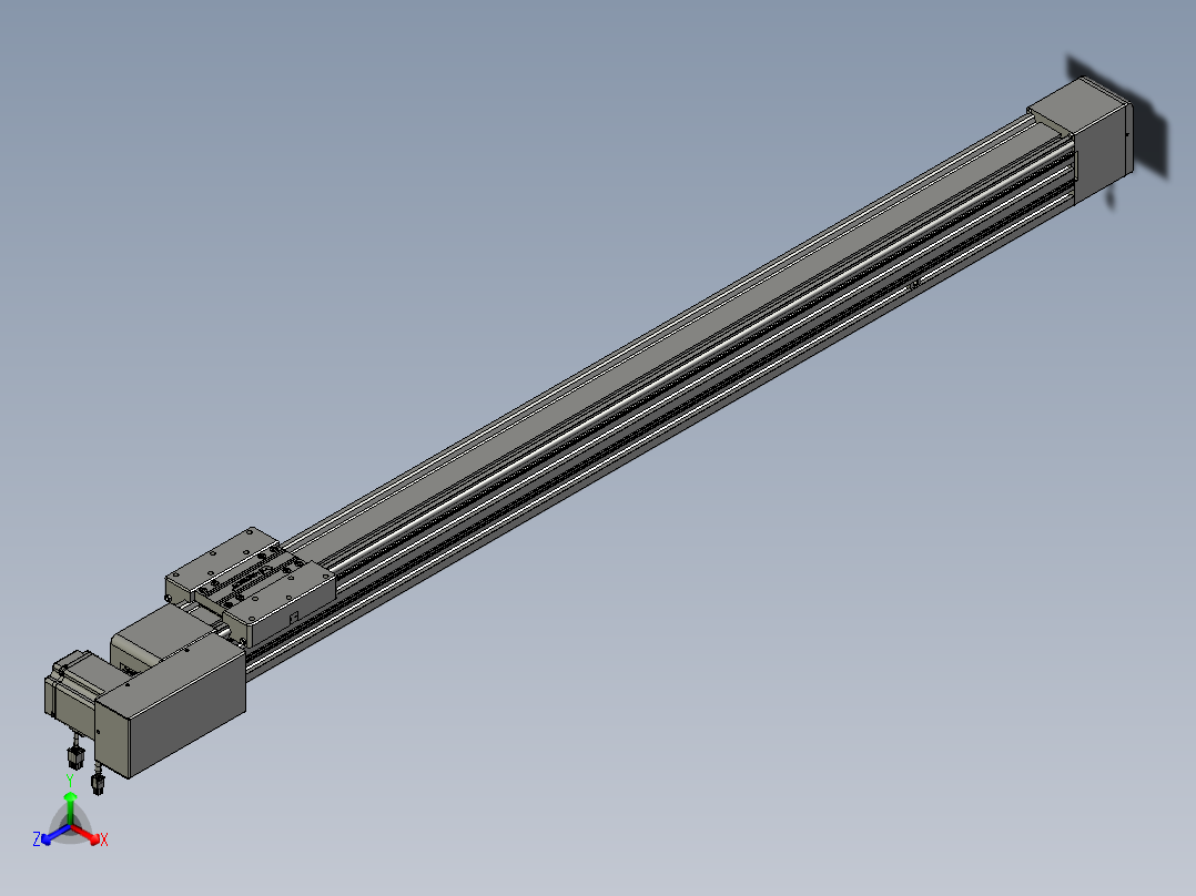 威洛博直线电机模组EB8-L100-S1250-BL-P75-MS3正等轴测图