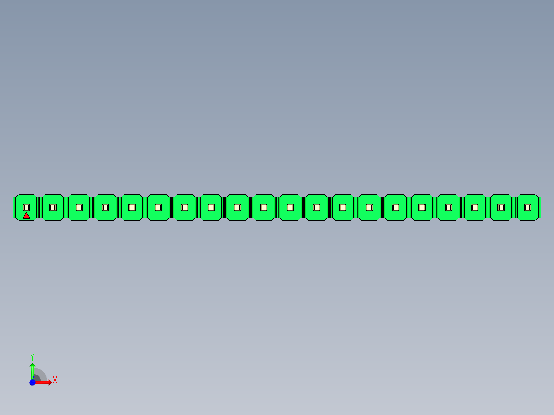 彩色公头100mil（2.54mm）系列-DS1021_green_1x20p_100mil_Type1_rev1.0前视图