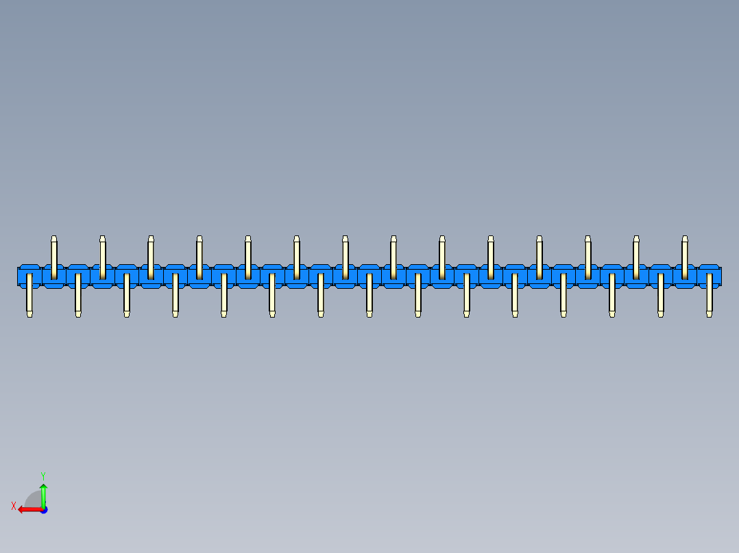 彩色公排针 100mil 2.54mm 系列-DS1022_blue_29p_100mil_Type_SMT_R2_rev1.0后视图