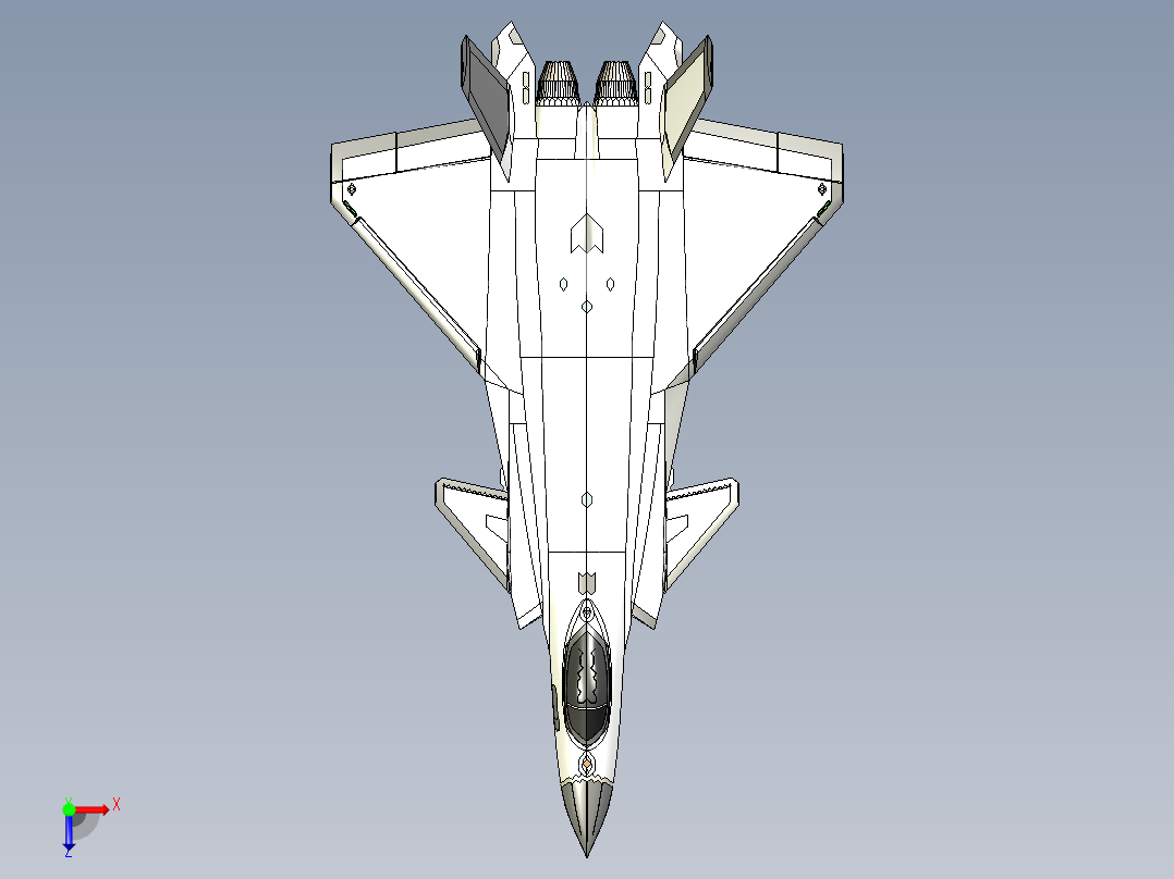 歼-20 战斗模型俯视图