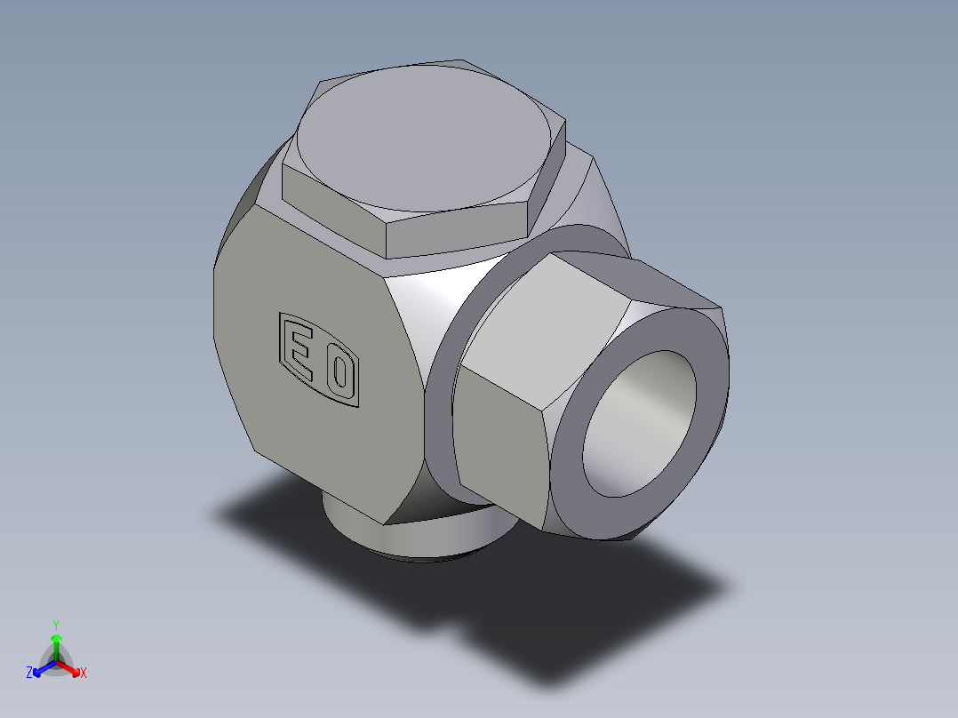 卡套式工业通用硬管接头EO_High_pressure_banjo_elbow_WH38SM71正等轴测图