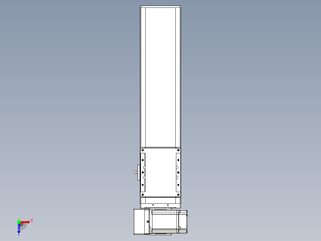 同步带全封闭直线模组TPA-HCB-105D-90-L300-LU-C-P20-N3俯视图