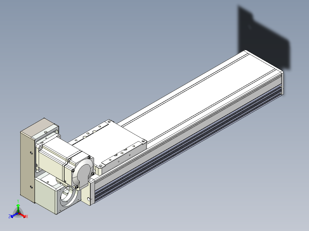 同步带全封闭直线模组TPA-HCB-105D-90-L300-LU-C-P20-N3正等轴测图