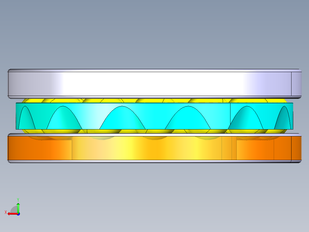 平面推力球轴承51312后视图