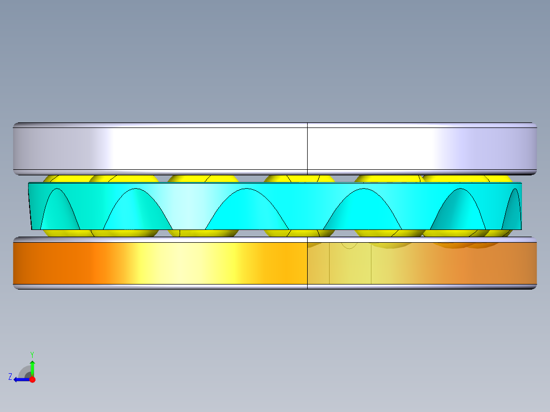 平面推力球轴承51312右视图