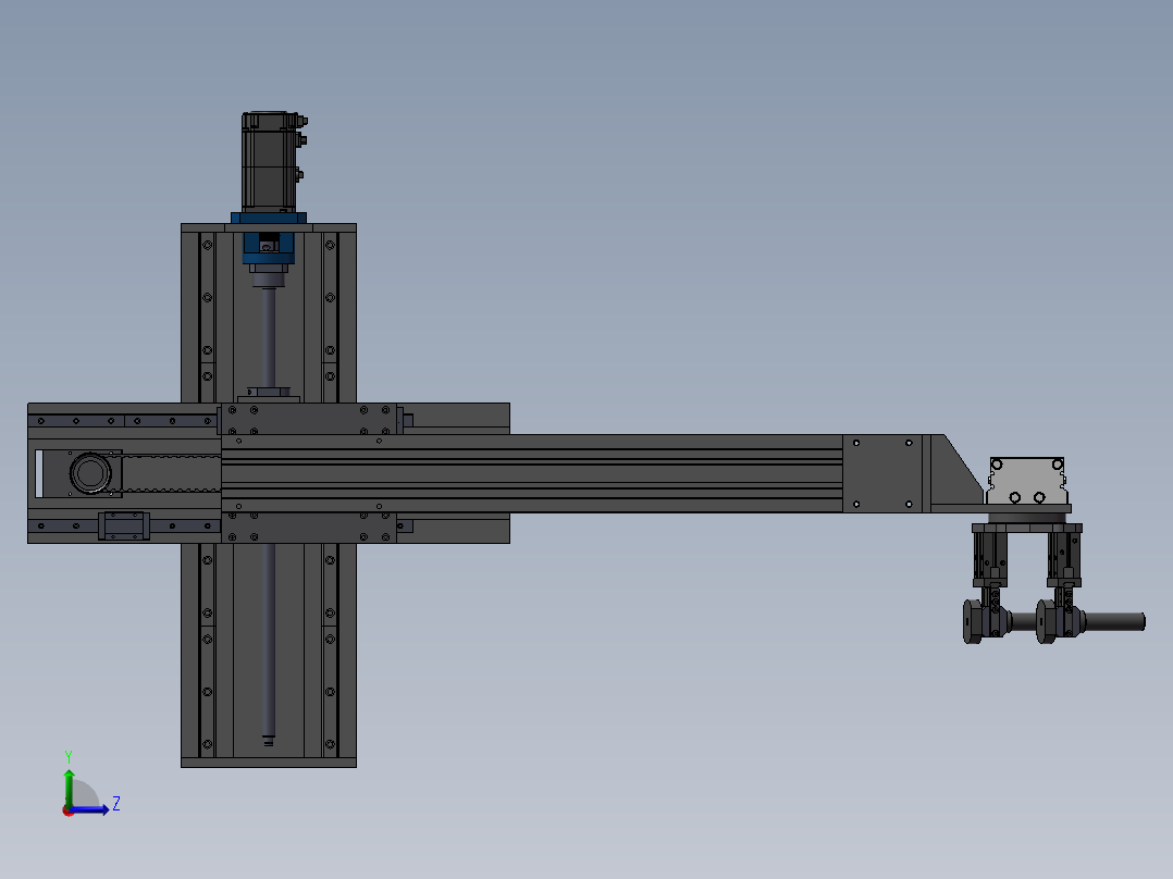 XY180度旋转送料机械手左视图
