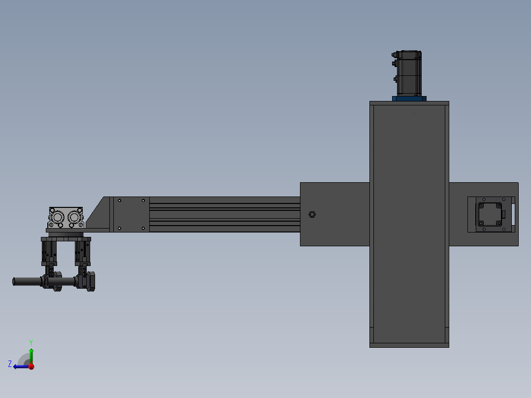 XY180度旋转送料机械手右视图
