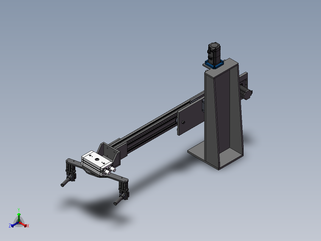 XY180度旋转送料机械手正等轴测图