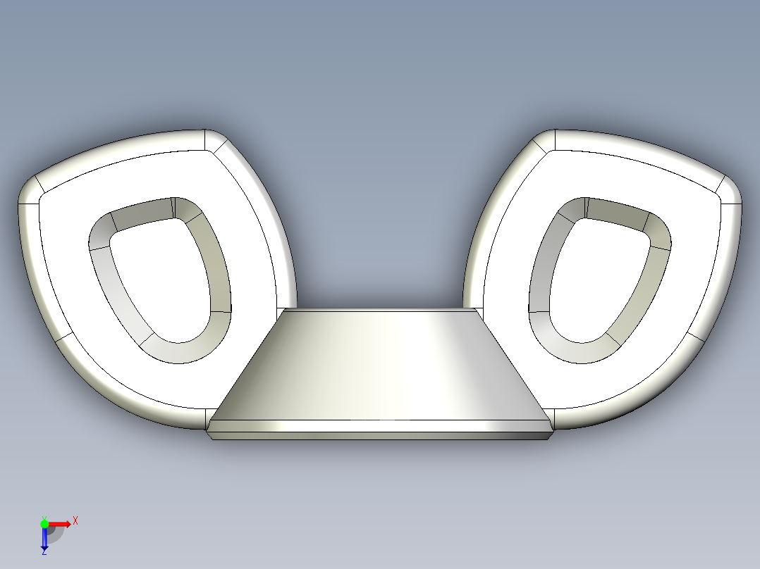 WING NUT 10-24 Thread size 27-64in Base Diameter.IGS俯视图