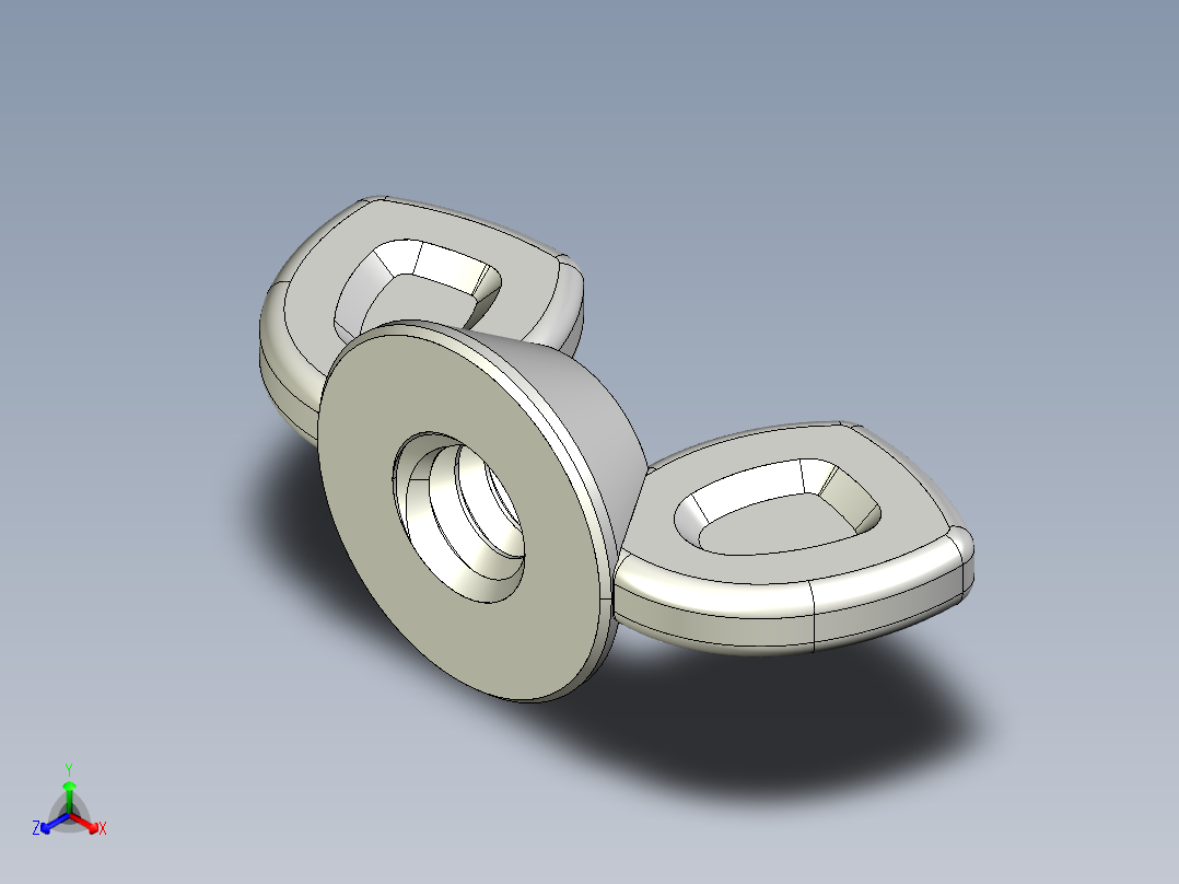 WING NUT 10-24 Thread size 27-64in Base Diameter.IGS正等轴测图