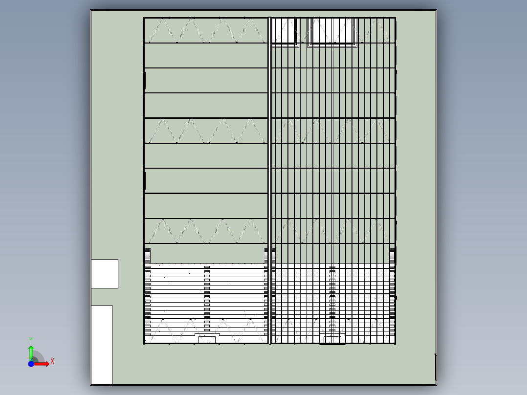 60x78m温室大棚前视图