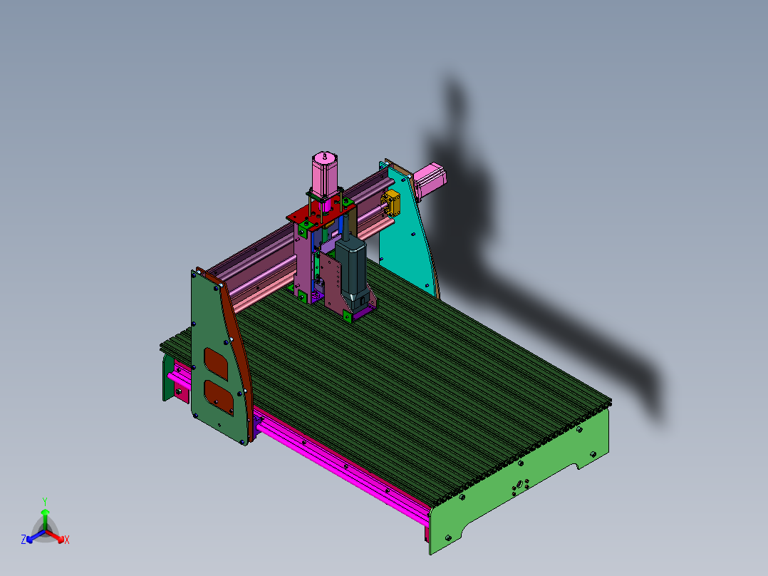 木制品浮雕镂空切割雕刻机正等轴测图