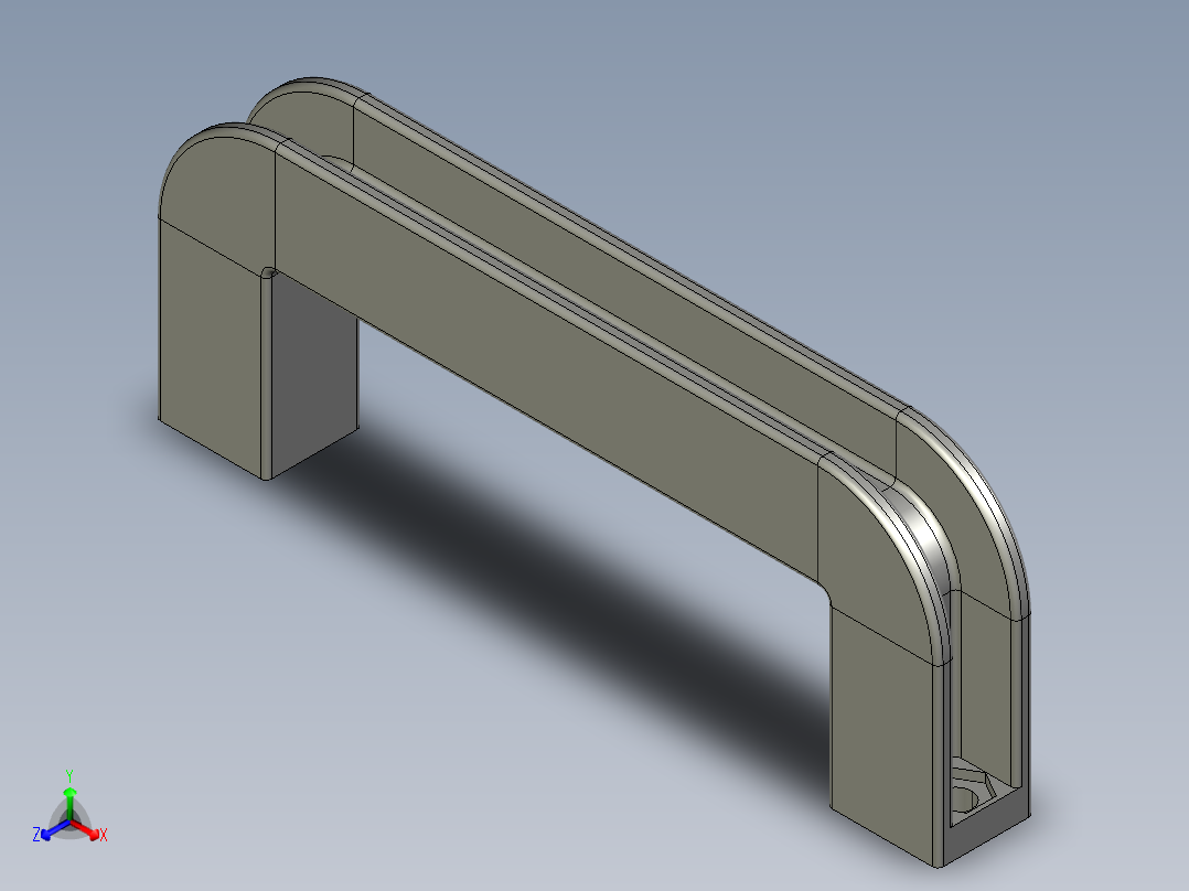 型材-KJN THIN STRAP SHAPED HANDLE 092012正等轴测图
