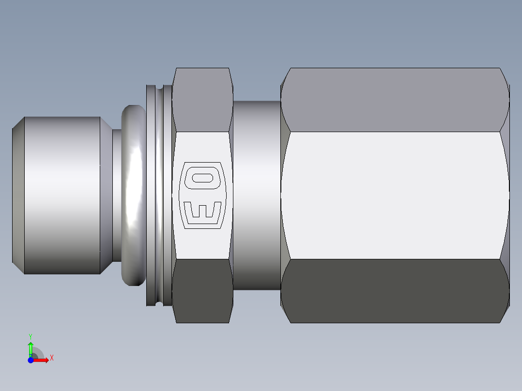 卡套式工业通用硬管接头EO_Male_Stud_connector_GEO06LMCF前视图