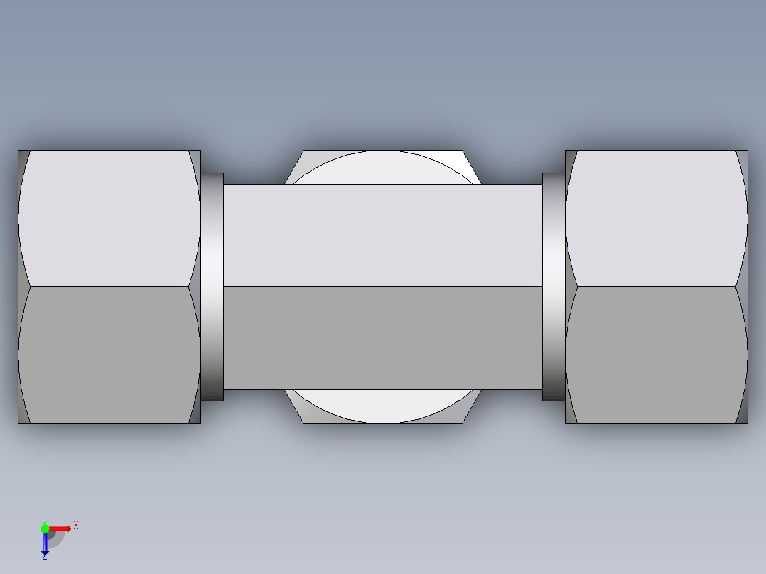 卡套式工业通用硬管接头EO_Swivel_nut_branch_tee_ET20ZSCF俯视图