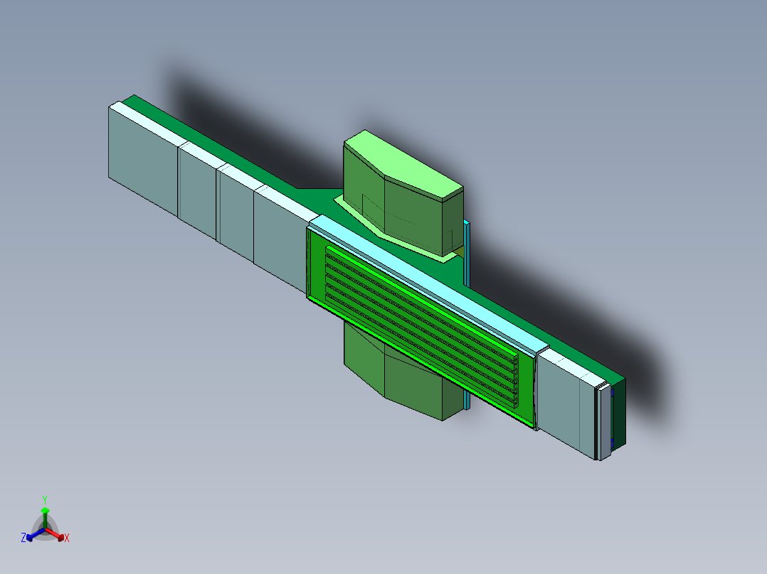 大型数控机床XY联动工作台3d图纸 直线电机两轴工作台3D三维模型正等轴测图