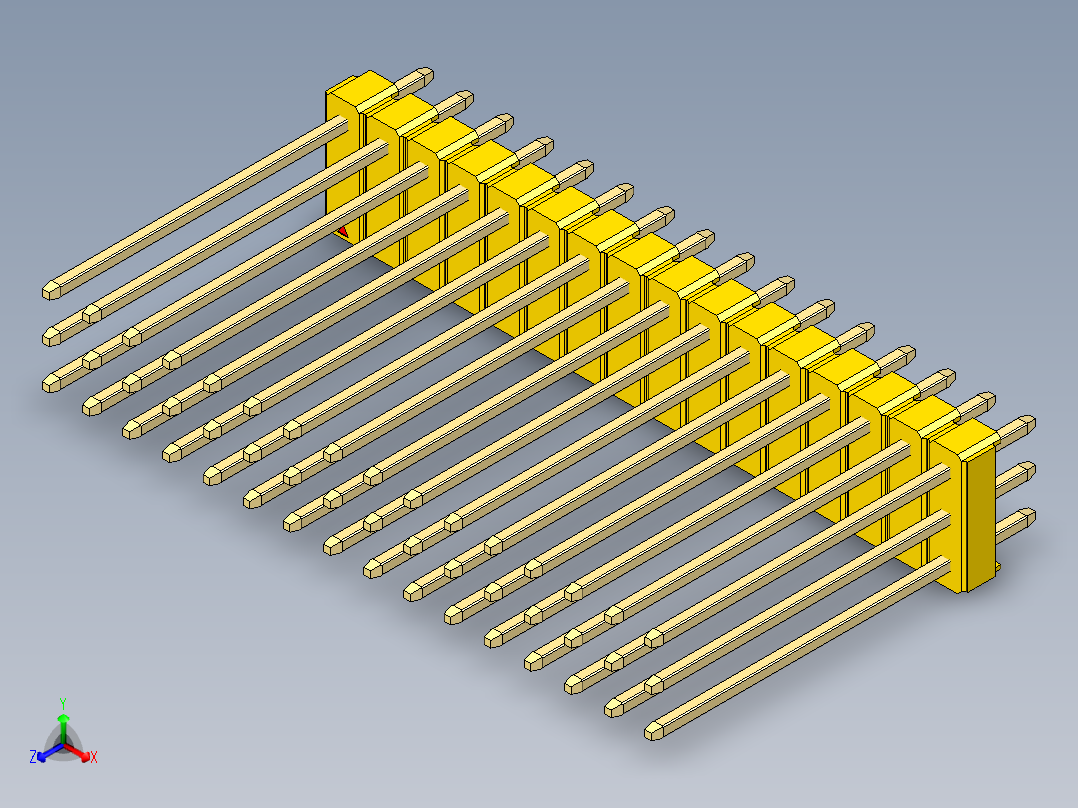 彩色公头100mil（2.54mm）系列-DS1021_yellow_3x16p_100mil_Type19_rev1.0