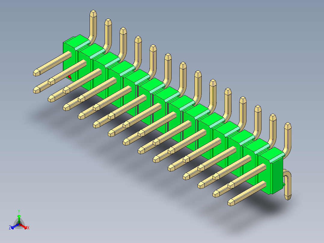 彩色公排针 100mil 2.54mm 系列-DS1022_green_28p_100mil_TypeSMT_rev1.0