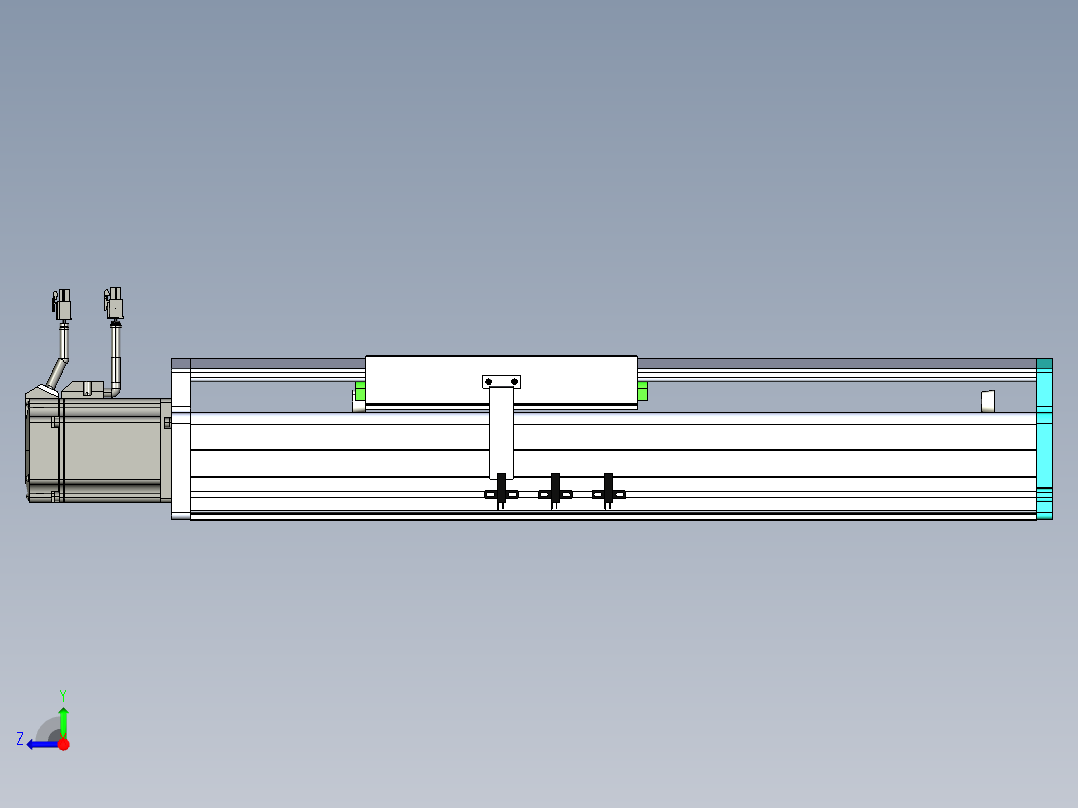 东锦丝杆传动-直线滑台模组DH210-C-L10-S250-BC-P750W-C3右视图