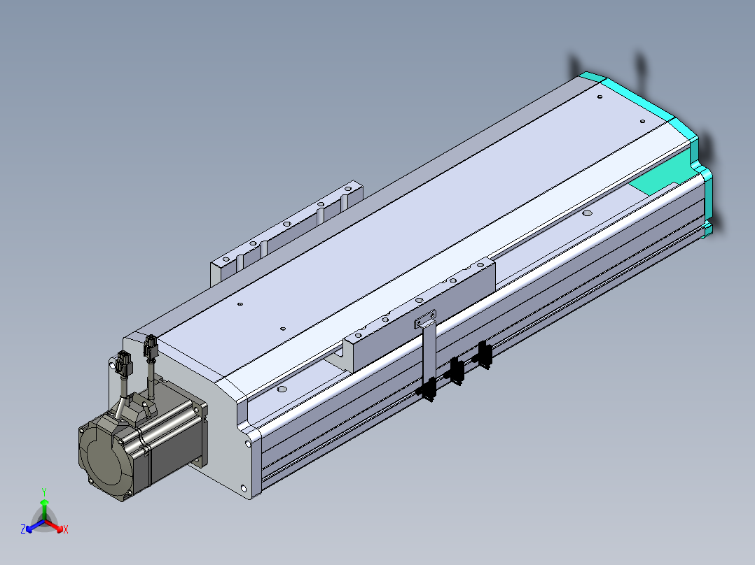 东锦丝杆传动-直线滑台模组DH210-C-L10-S250-BC-P750W-C3正等轴测图