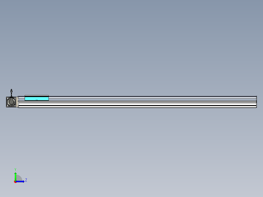 同步带滑台-半封闭B22-L100-C-S1900-L-P75-D3-N5左视图