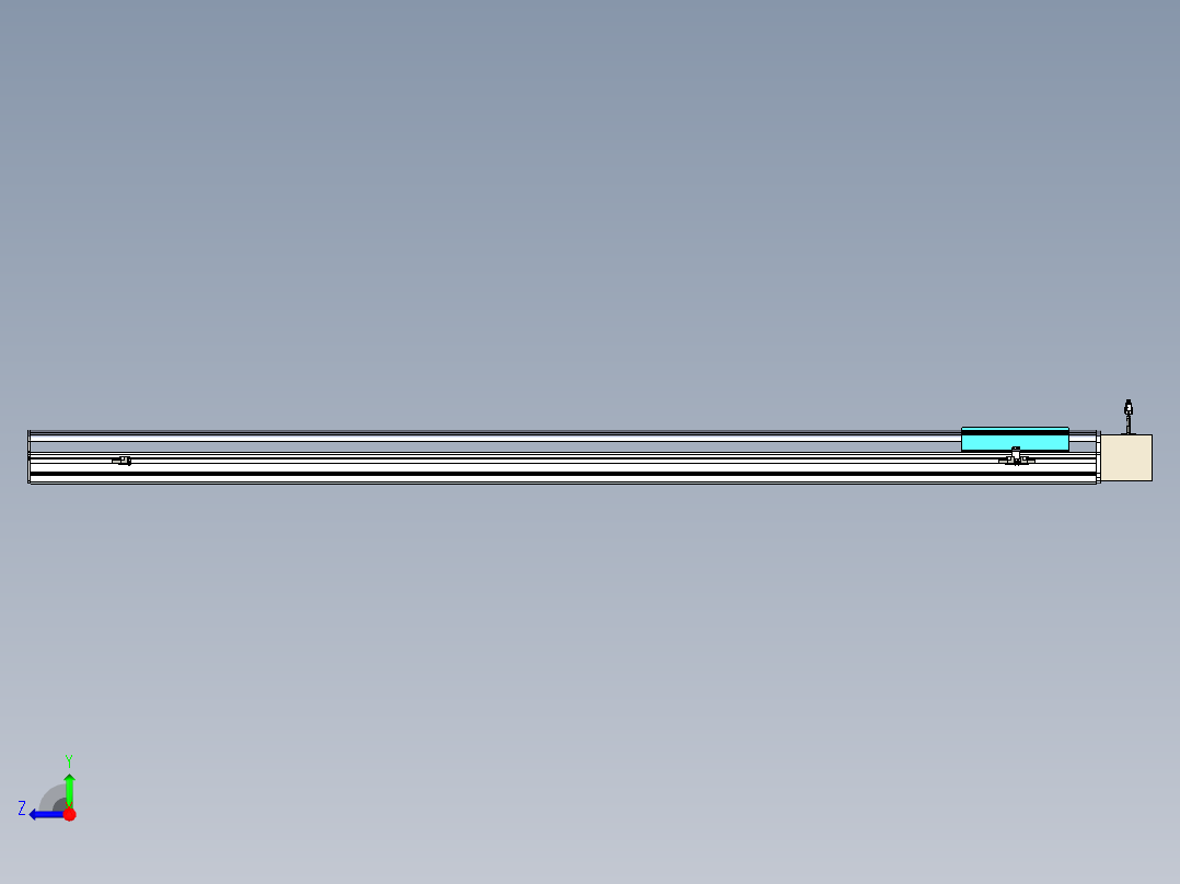 同步带滑台-半封闭B22-L100-C-S1900-L-P75-D3-N5右视图