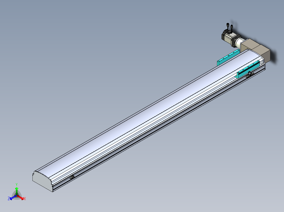 同步带滑台-半封闭B22-L100-C-S1900-L-P75-D3-N5正等轴测图