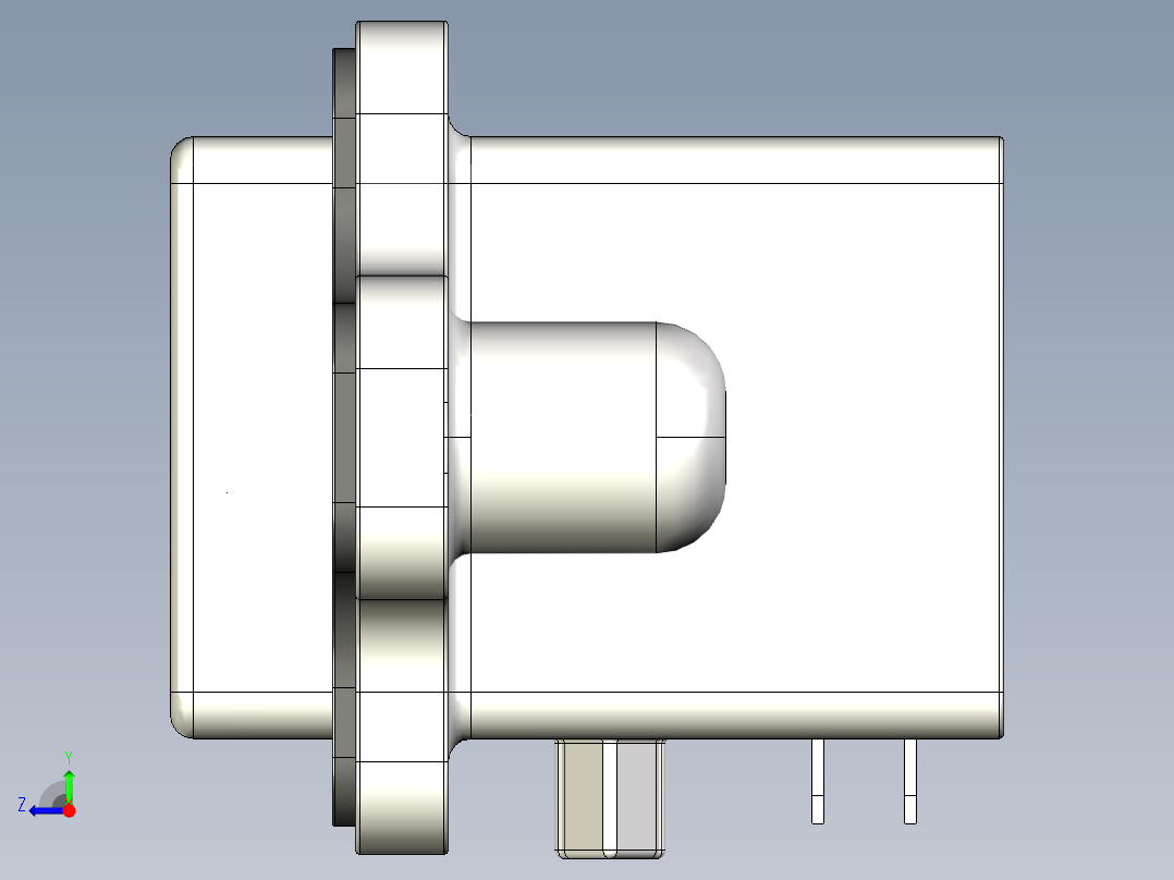 倾斜usb插头右视图
