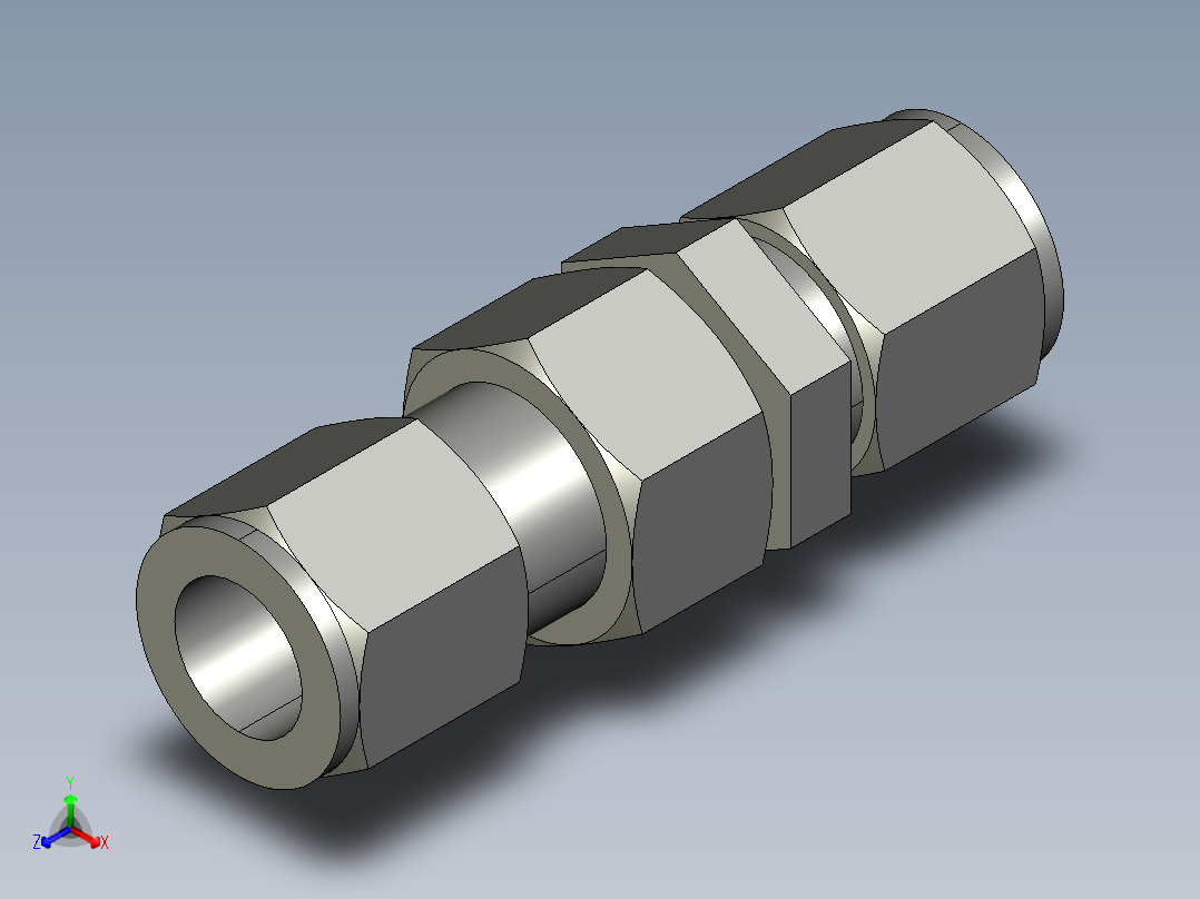 卡套式工业通用硬管接头10_wbu-s正等轴测图