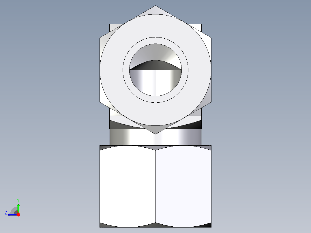 卡套式工业通用硬管接头EO_Union_elbow_W10LLCF右视图
