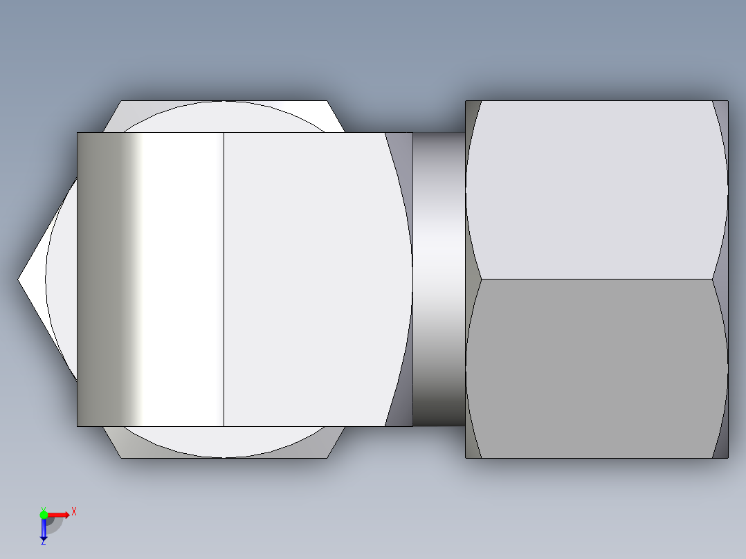 卡套式工业通用硬管接头EO_Union_elbow_W10LLCF俯视图